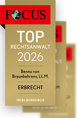 FOCUS 2026 – Benno von Braunbehrens FOCUS Top-Rechtsanwalt Erbrecht 2026 – Benno von Braunbehrens